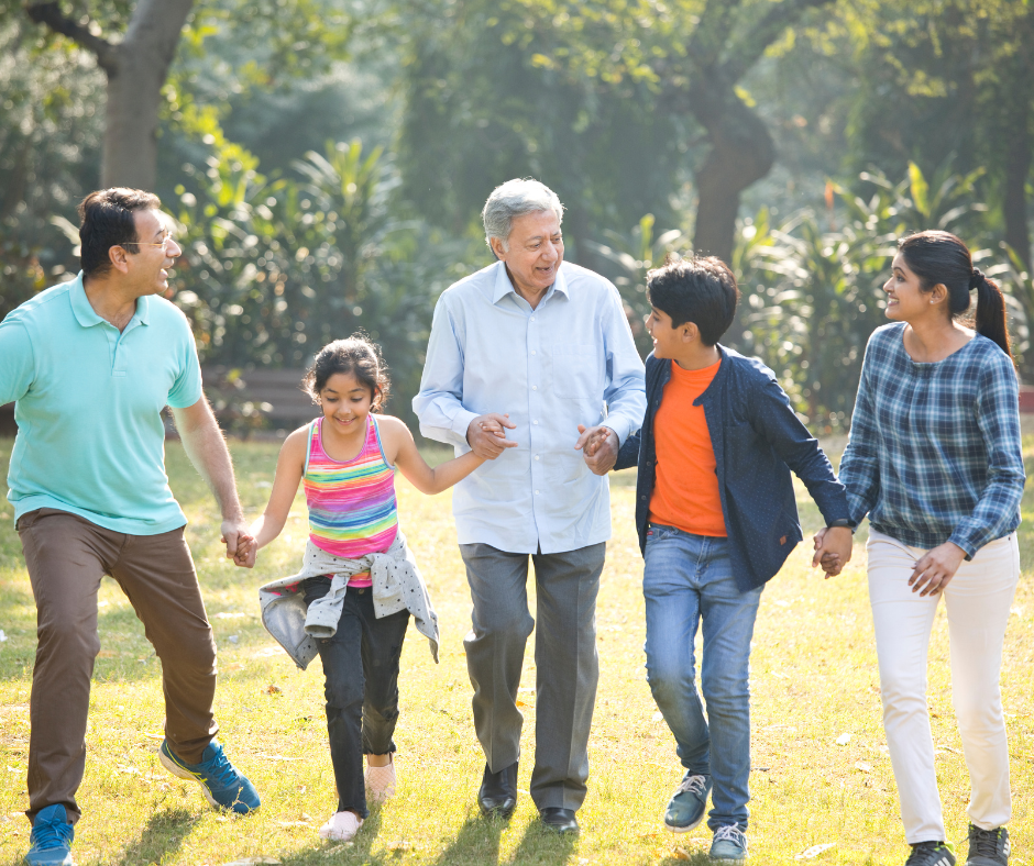 Family Constitutions Keep Families Together. Picture of a happy family in a park.