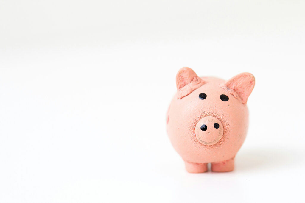 A ceramic piggy bank.